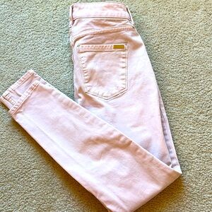 New skinny pink mid rise jeans